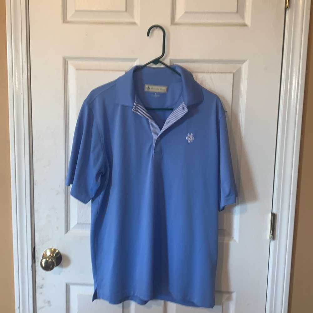 Donald Ross Polo Shirt Mens Medium Blue Turtle Creek Club Performance Golf Dress